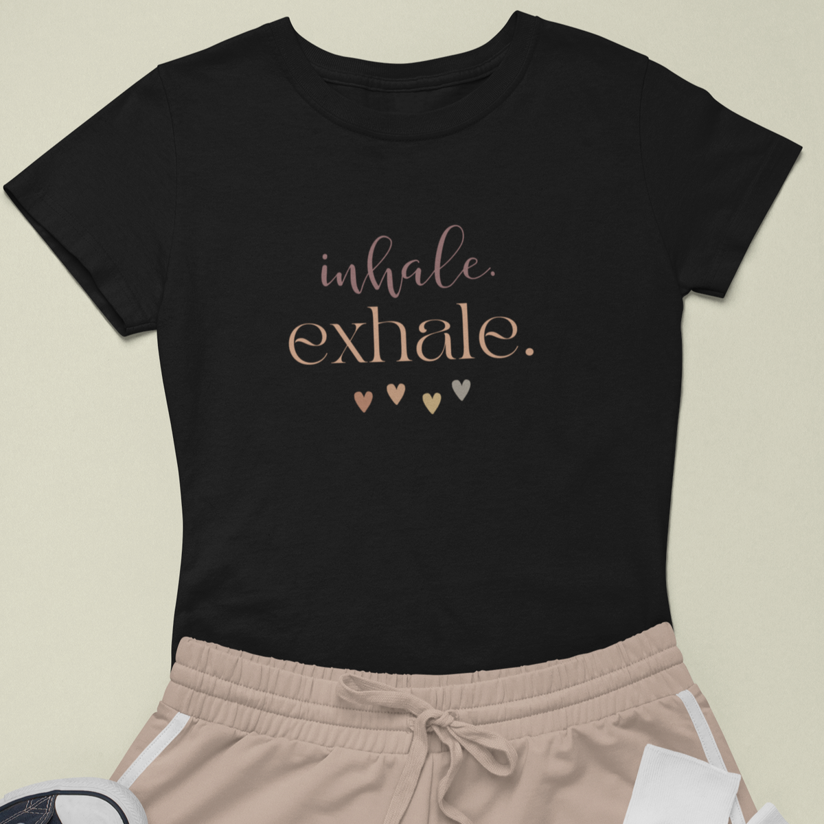 Inhale. Exhale. Women&#39;s Motivational T-Shirt