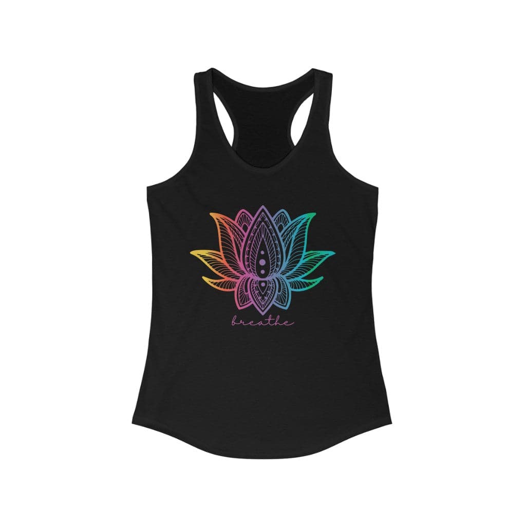 Just Breathe Yoga Tank Top | Rainbow Lotus Tank Top