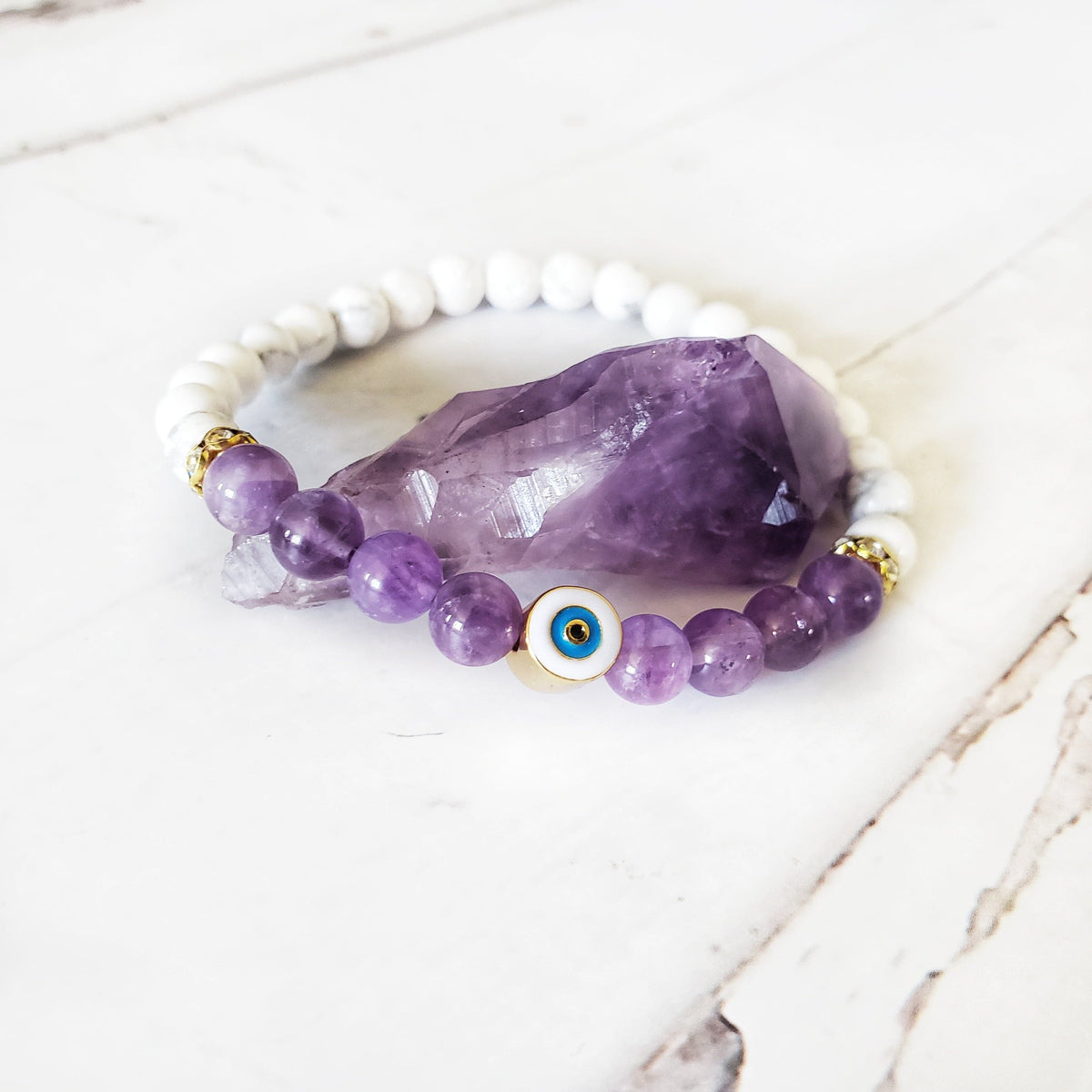 GUARDIAN | Aquamarine Amethyst Howlite Bracelet