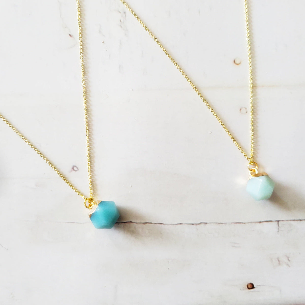 amazonite, raw amazonite, crystal healing, throat chakra healing, minimalist crystal jewelry, 14k gold crystal necklace, witchy jewelry, witchy necklace, intention crystals, manifestation crystal, abundance crystals