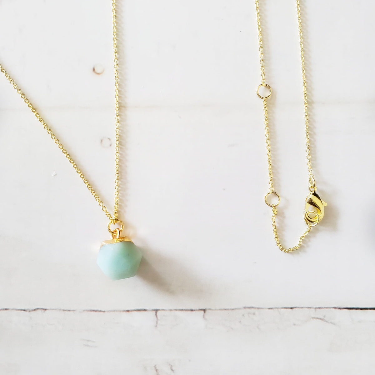 amazonite, raw amazonite, crystal healing, throat chakra healing, minimalist crystal jewelry, 14k gold crystal necklace, witchy jewelry, witchy necklace, intention crystals, manifestation crystal, abundance crystals