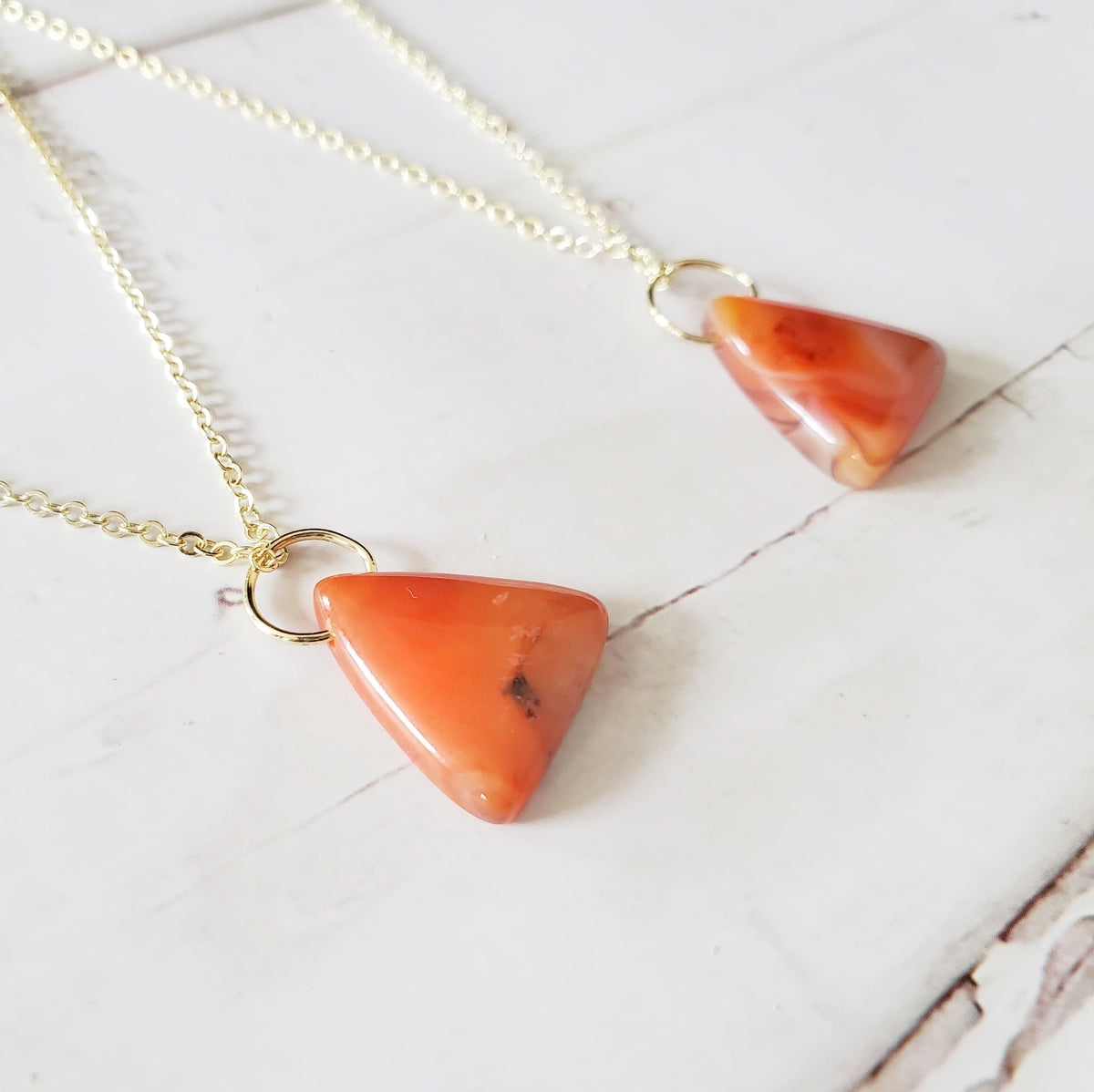CARNELIAN | 14K Gold Cable Chain Crystal Necklace