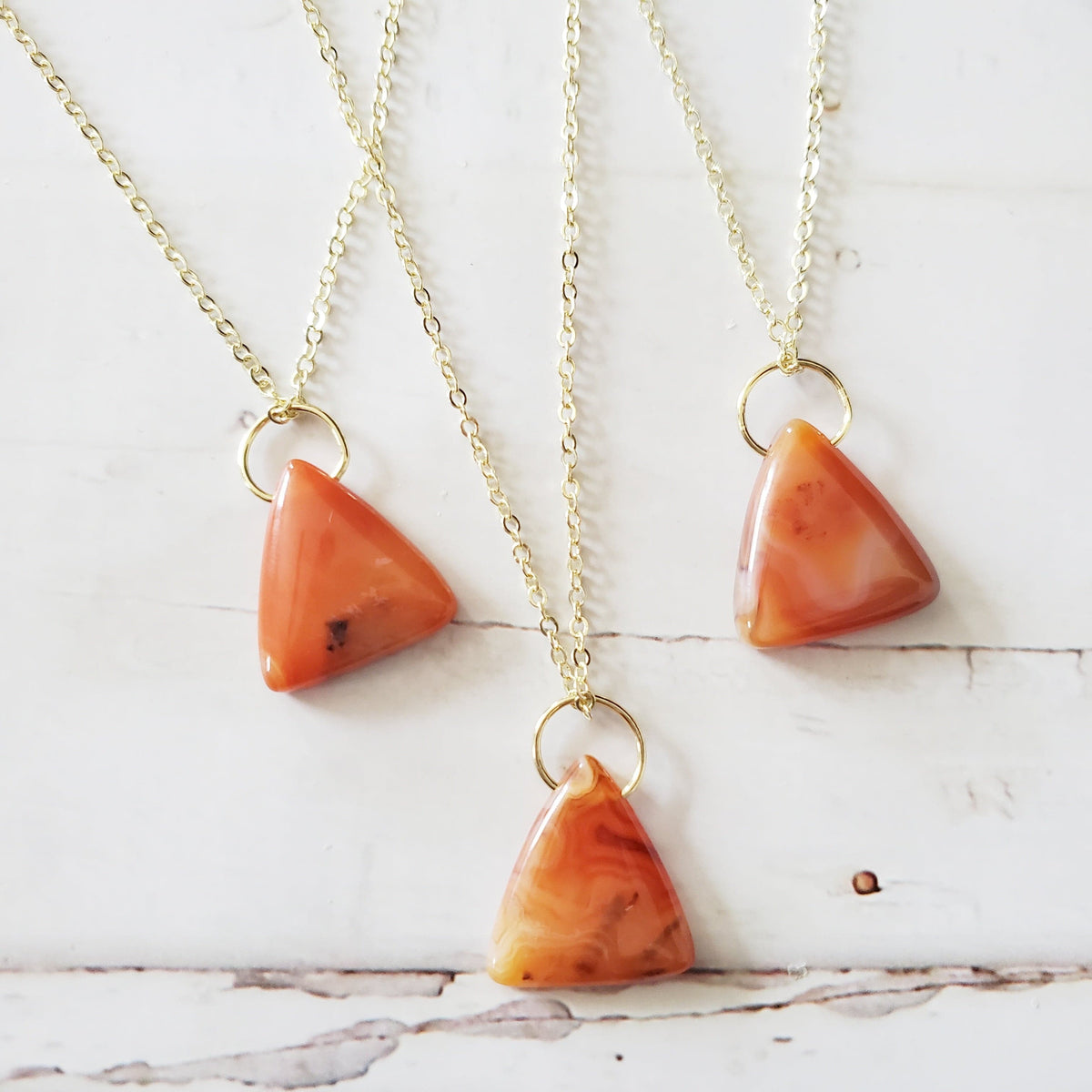 CARNELIAN | 14K Gold Cable Chain Crystal Necklace