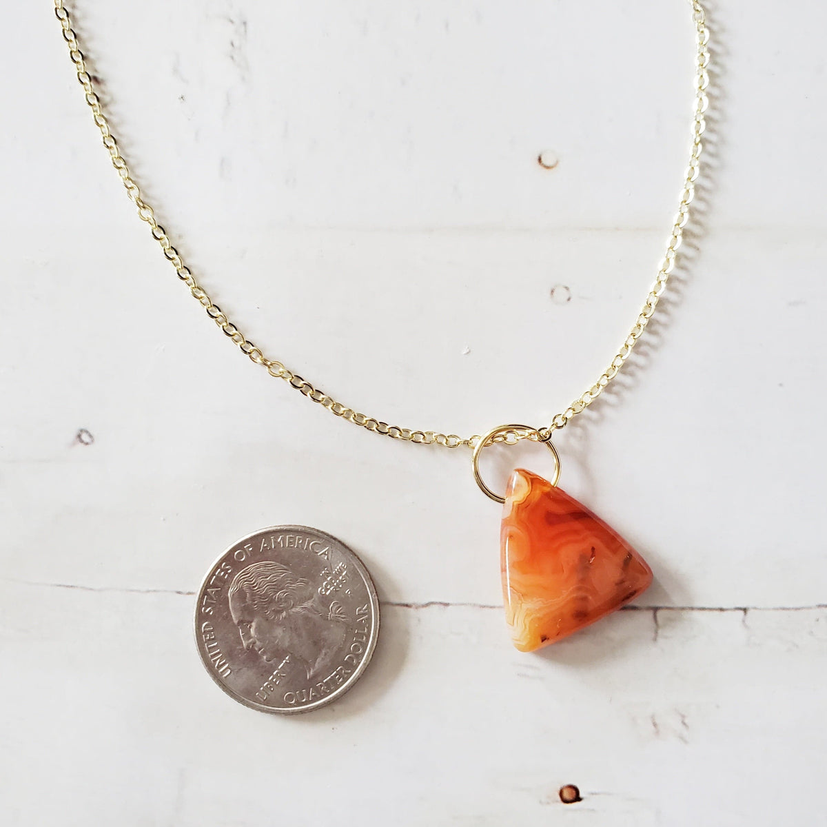 CARNELIAN | 14K Gold Cable Chain Crystal Necklace