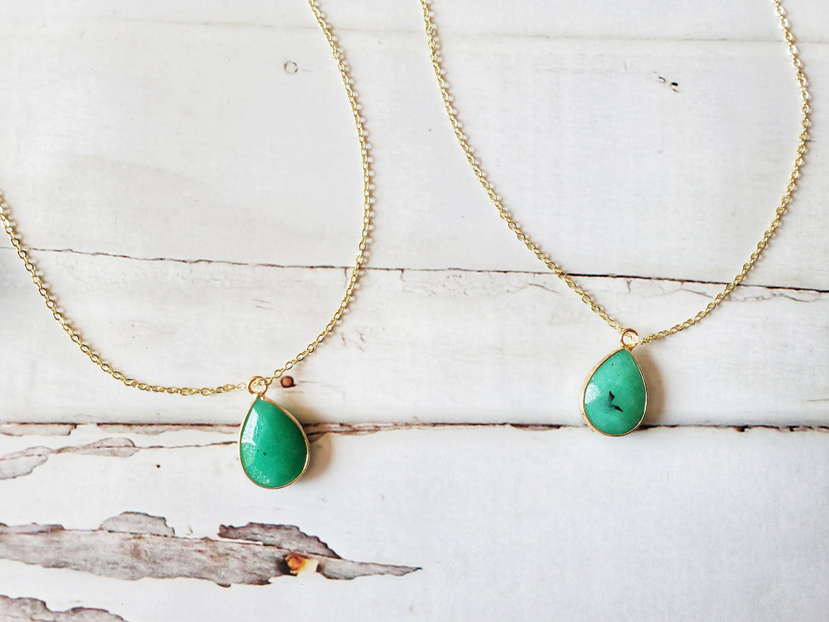 JADE | 14k Gold Cable Chain Pendant Necklace