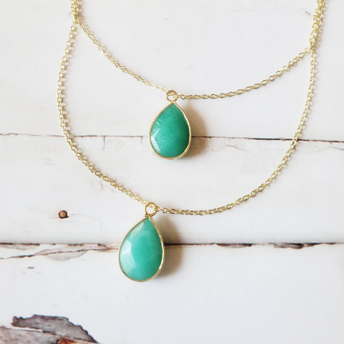 JADE | 14k Gold Cable Chain Pendant Necklace