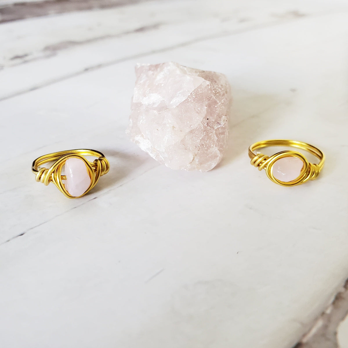 Rose Quartz | 18K Gold Handmade Wire-Wrapped Ring