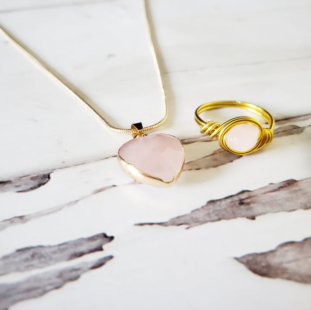 Rose Quartz | 18K Gold Handmade Wire-Wrapped Ring