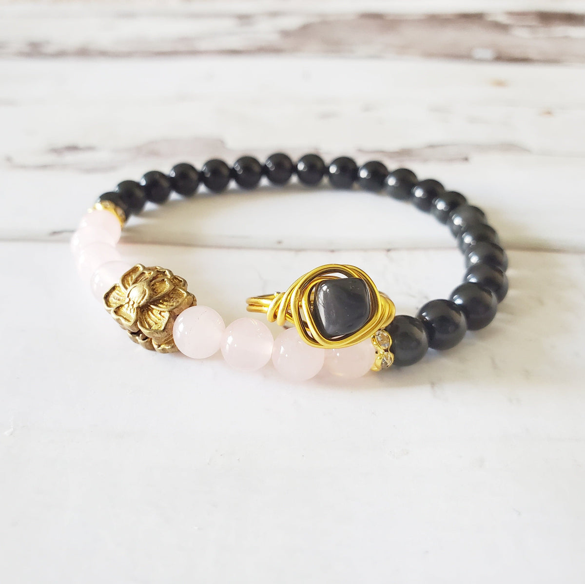 OBSIDIAN | Minimalist 18K Gold-Layered Handmade Wire-Wrapped Ring