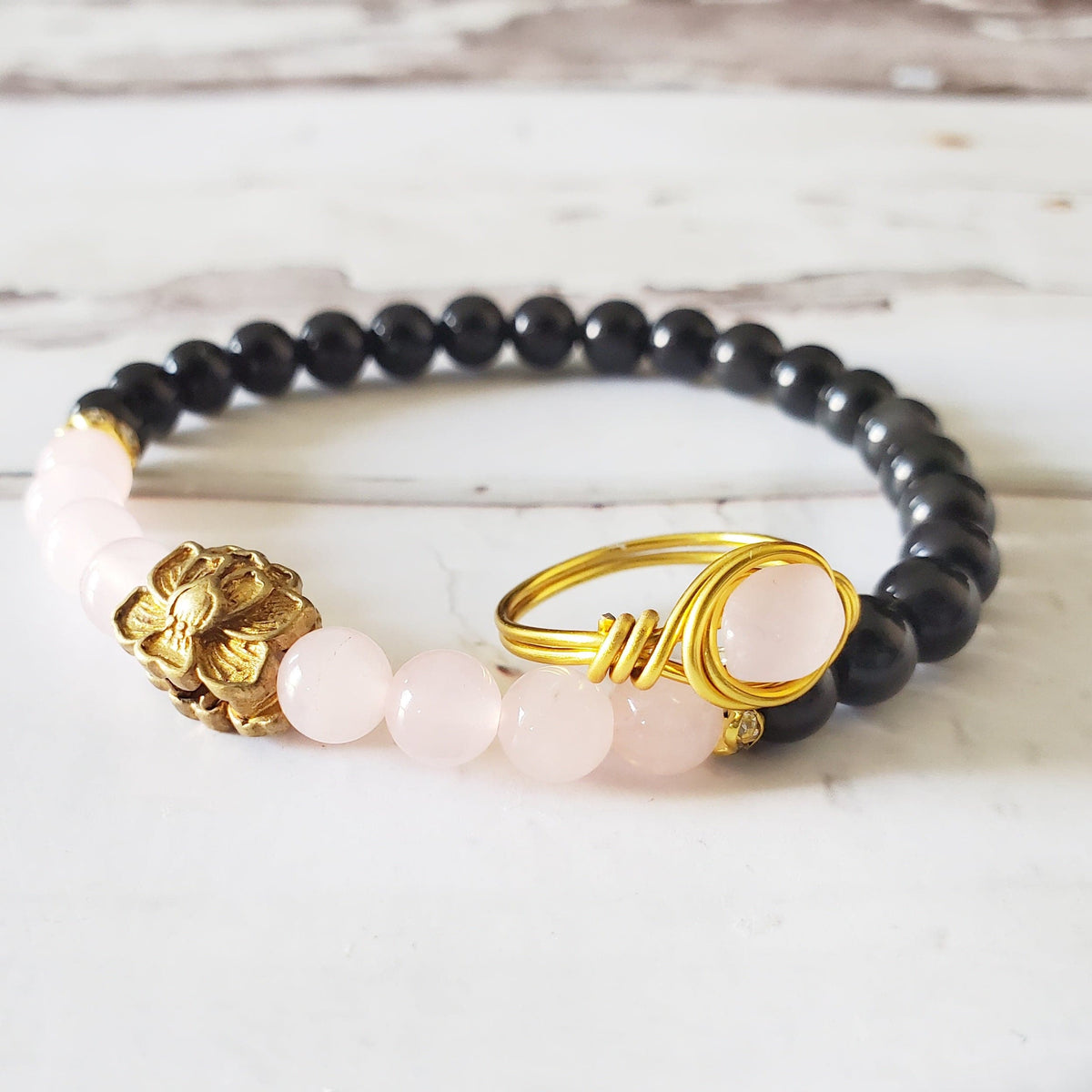 Rose Quartz | 18K Gold Handmade Wire-Wrapped Ring