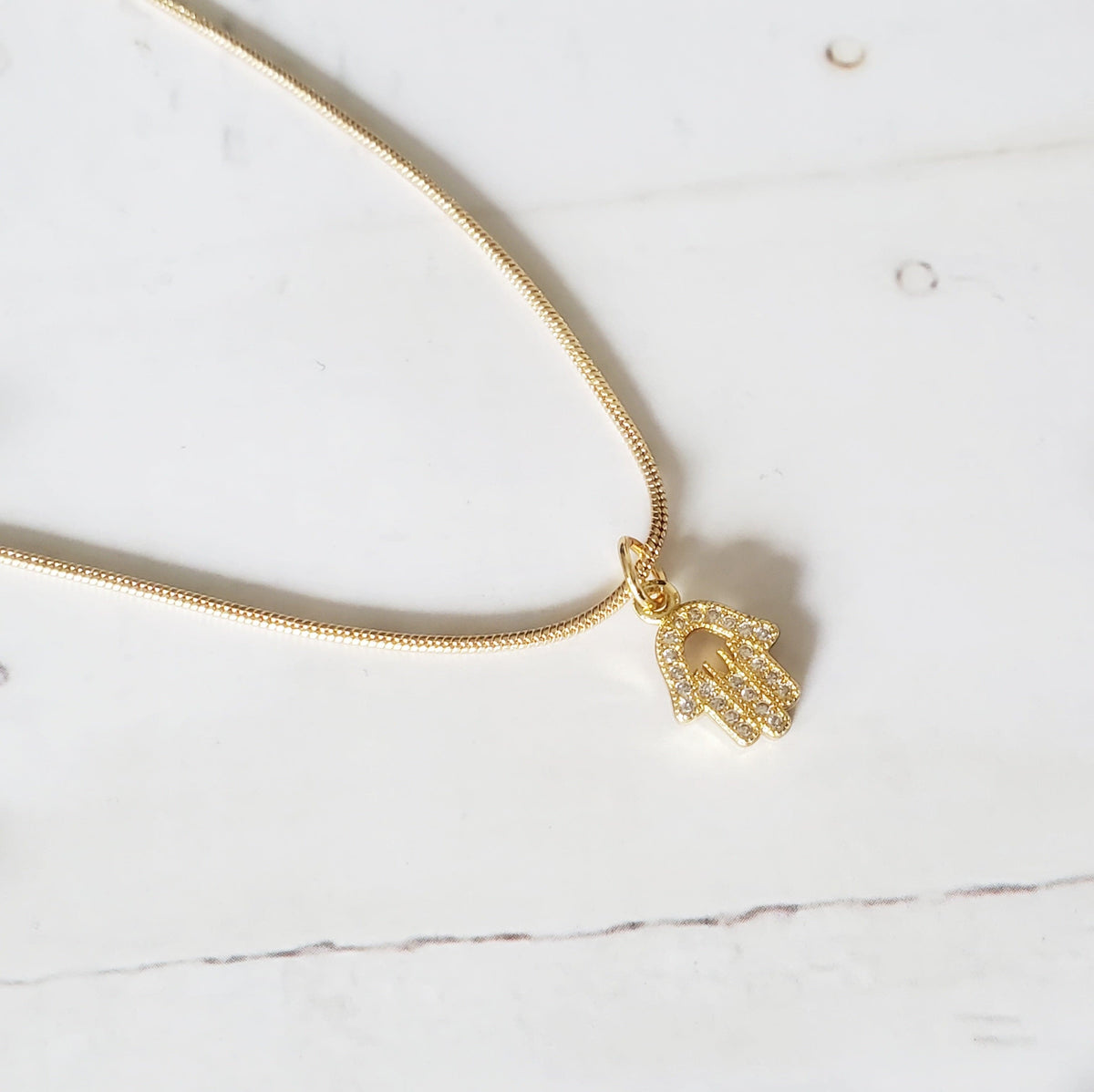 HAMSA | 18K Gold Snake Chain Necklace