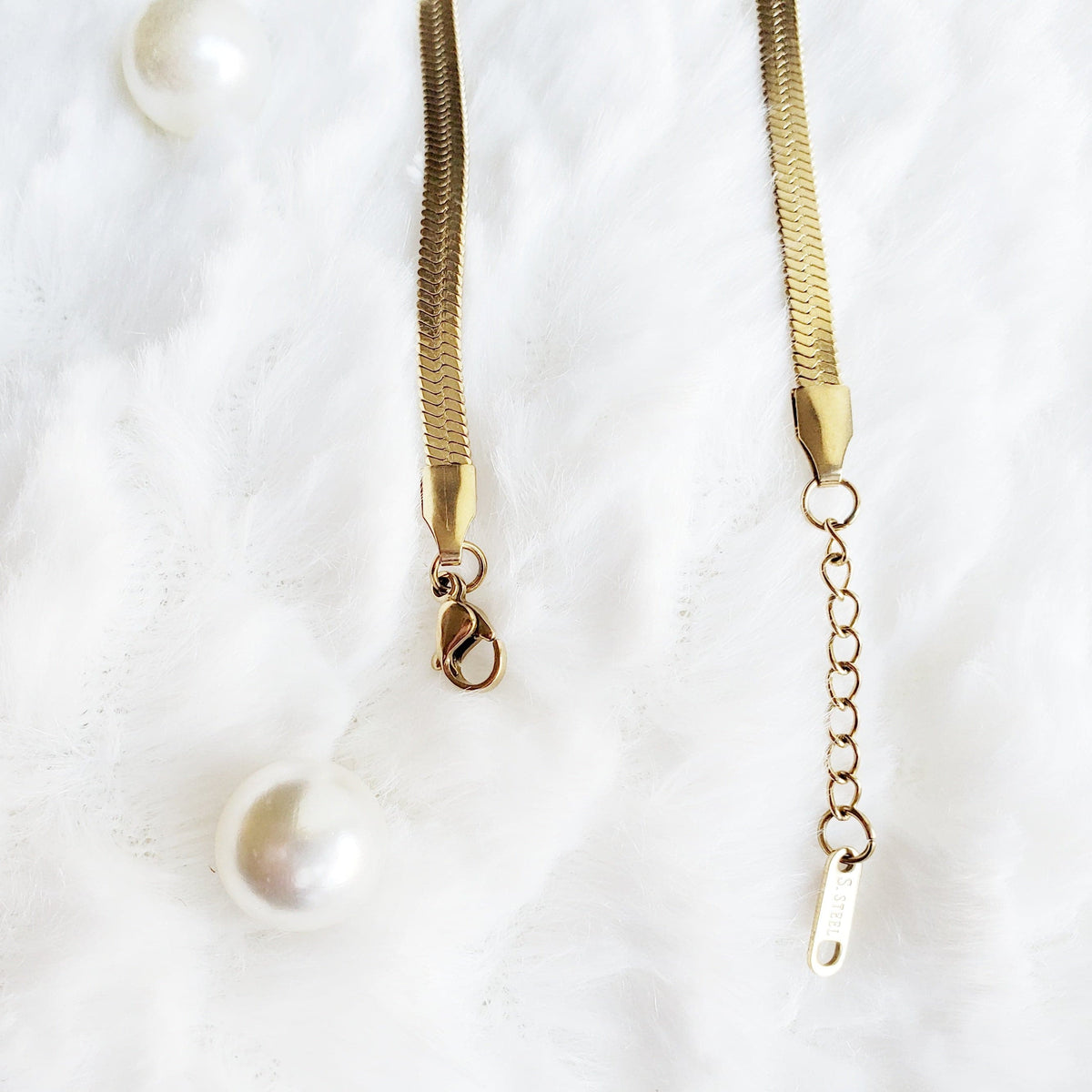 HERRINGBONE | 14K Gold Flat Snake Chain  Necklace