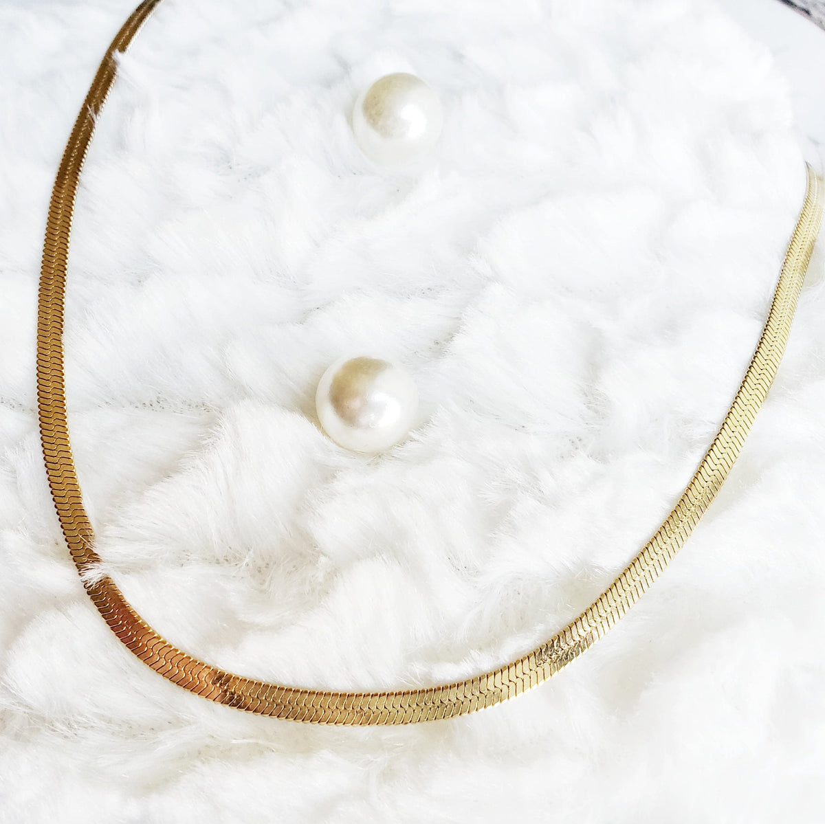 HERRINGBONE | 14K Gold Flat Snake Chain  Necklace