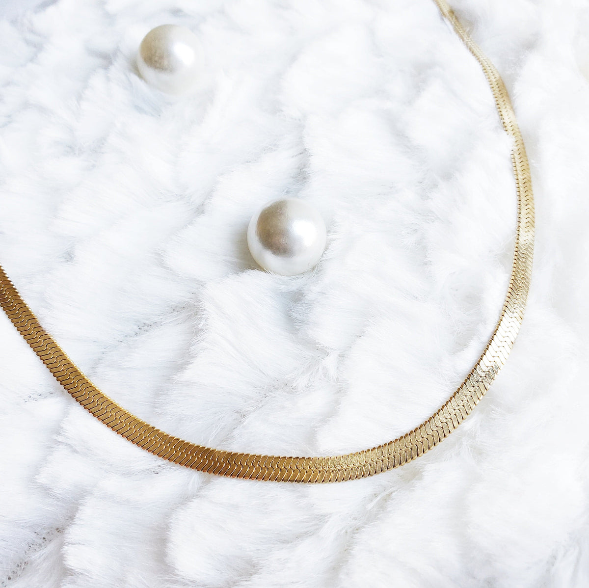 HERRINGBONE | 14K Gold Flat Snake Chain  Necklace