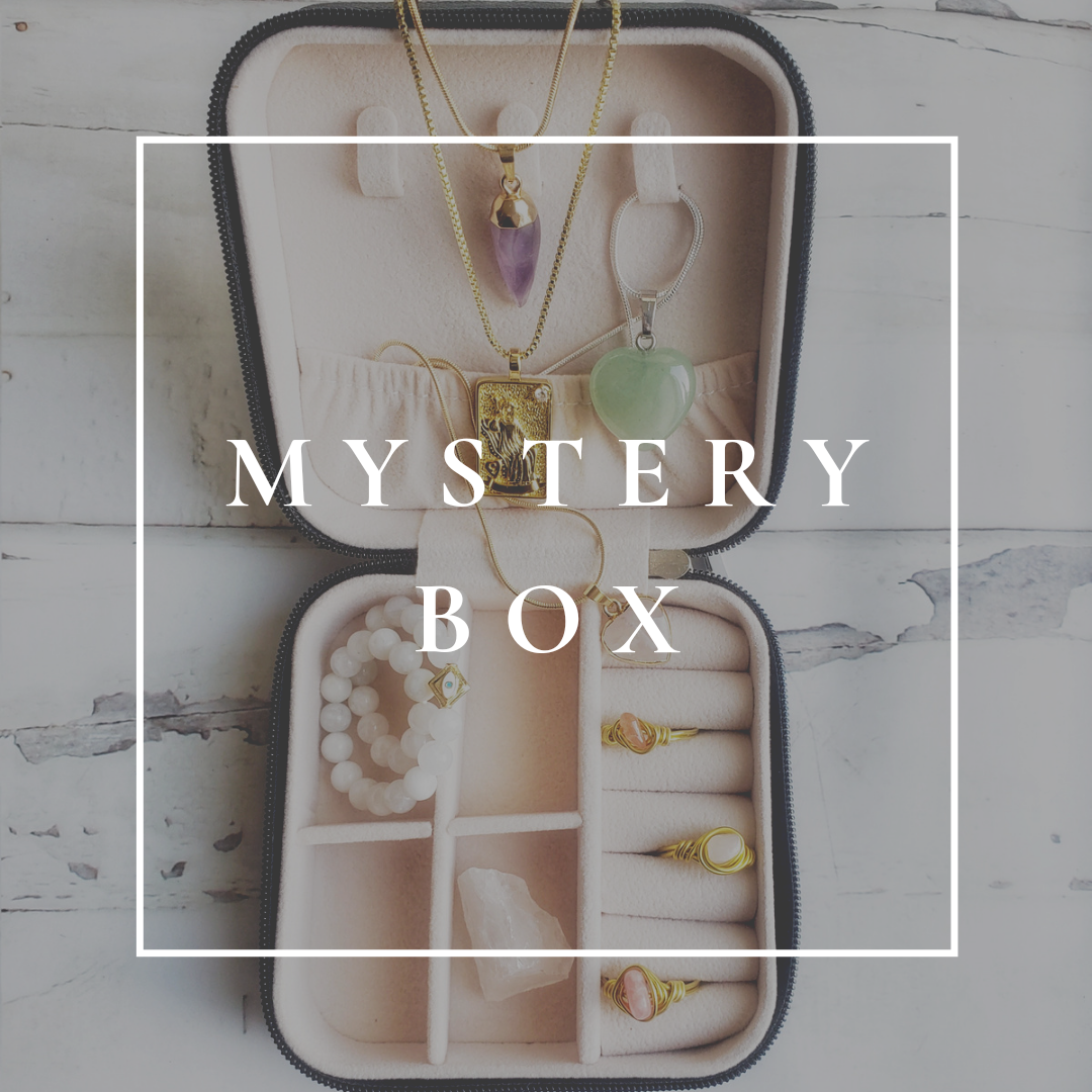 SPIRITUAL | Crystal Jewelry Mystery Box | Jewelry Gift Set | Witchy Gift Box | Spiritual Gift Set | Gemstone Necklace, Bracelet & Ring Set