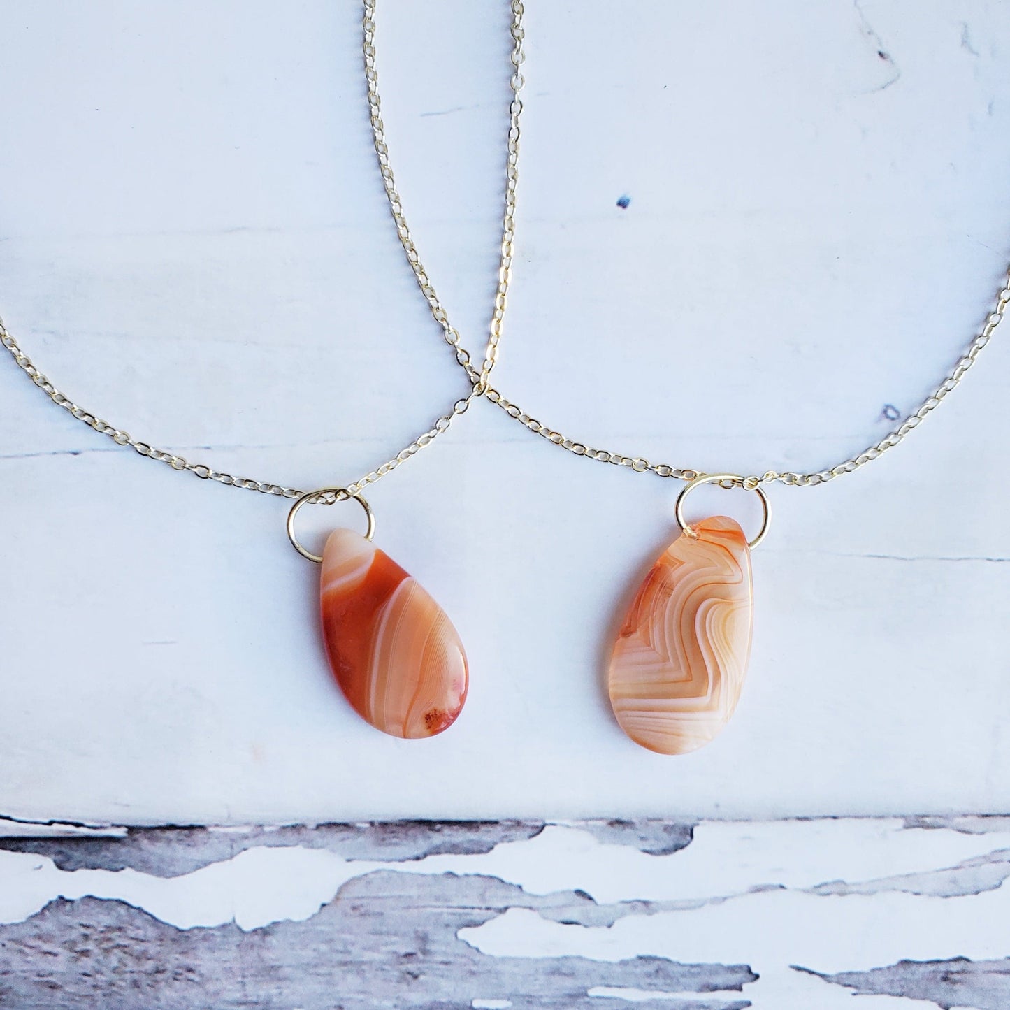 CARNELIAN | Minimalist 14K Gold Cable Chain Crystal Necklace