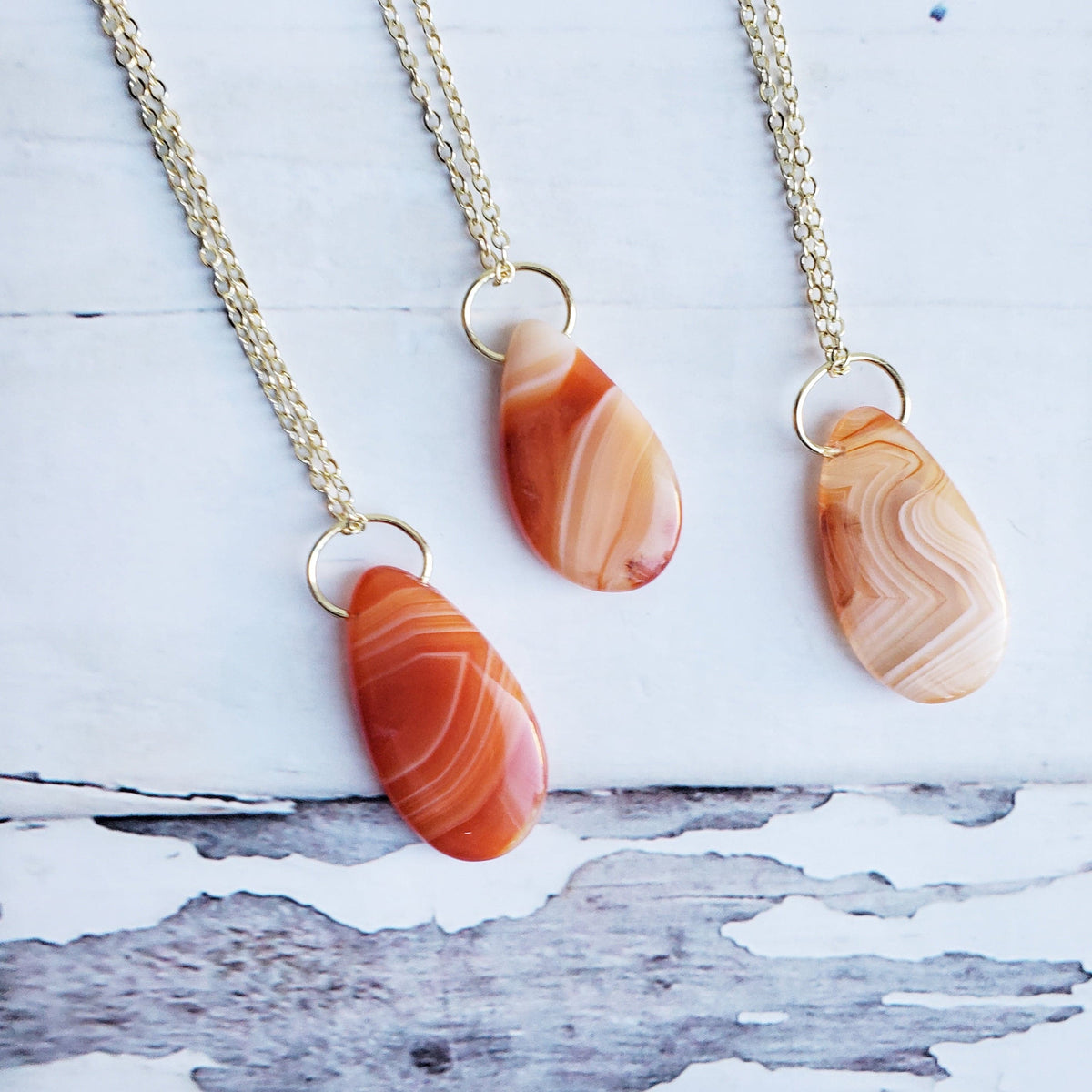 CARNELIAN | 14K Gold Cable Chain Crystal Necklace