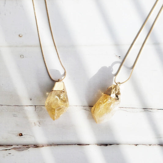 CITRINE | Raw Pointed Crystal Necklace