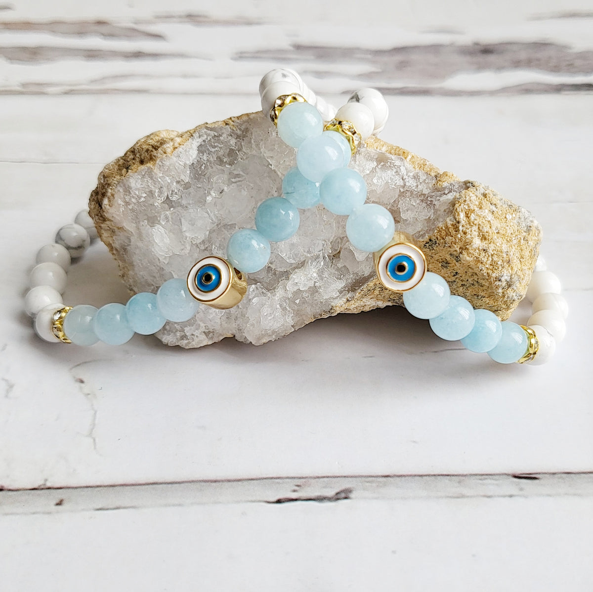 GUARDIAN | Aquamarine Amethyst Howlite Bracelet