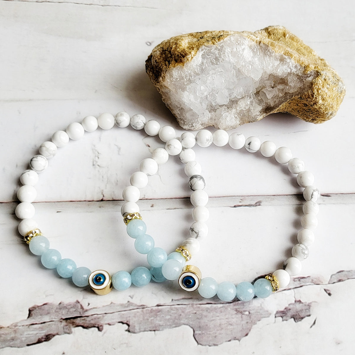 GUARDIAN | Aquamarine Amethyst Howlite Bracelet