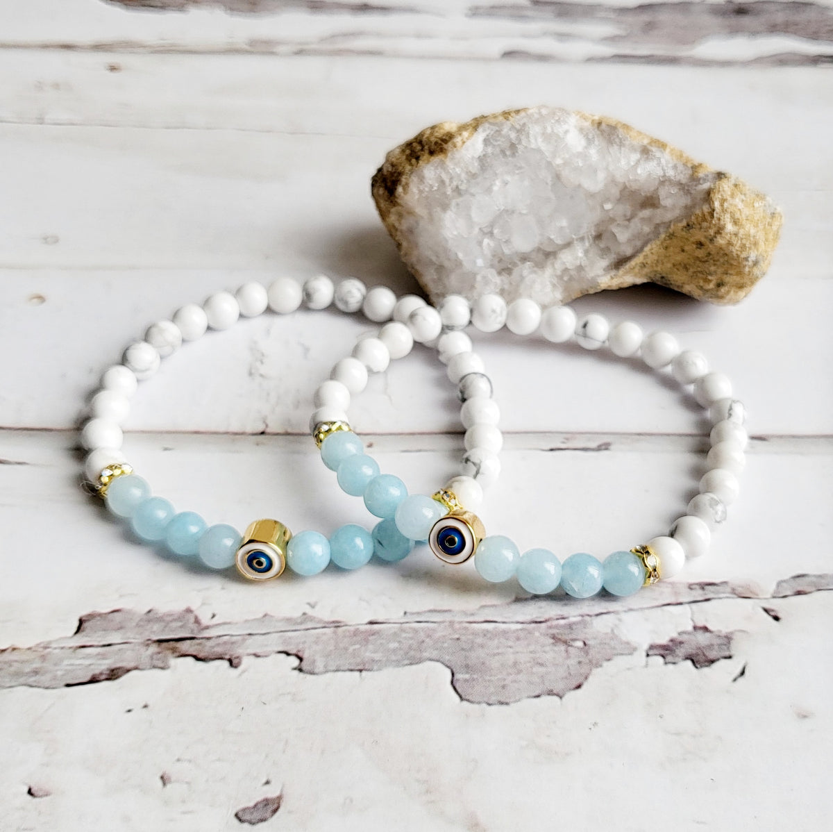 GUARDIAN | Aquamarine Amethyst Howlite Bracelet