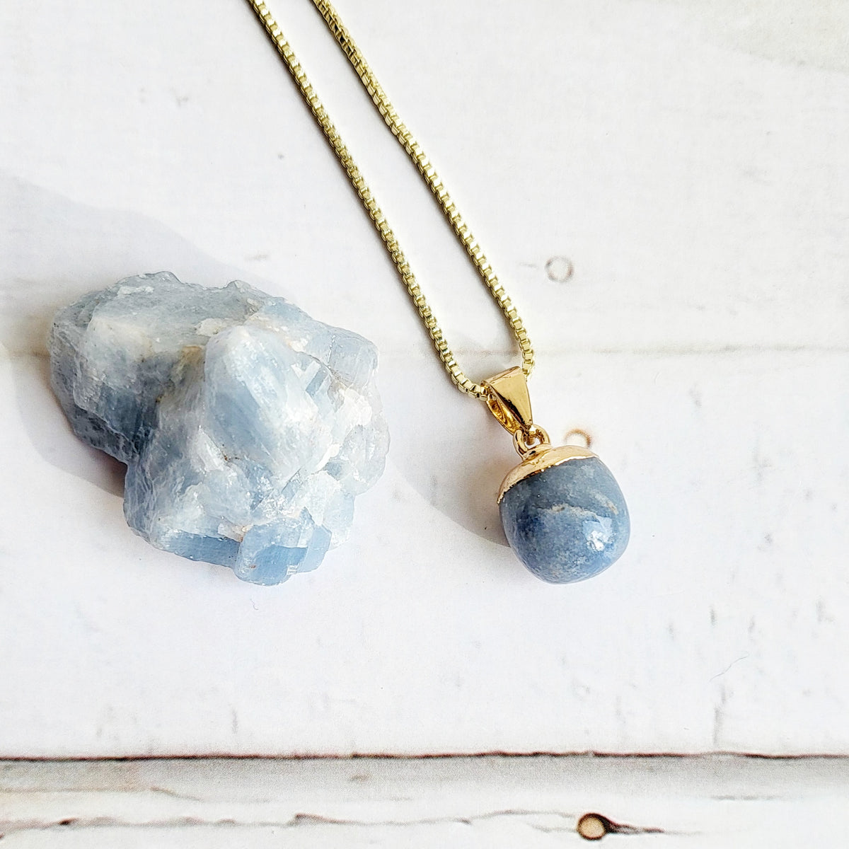 ANGELITE | 14k Gold-Plated Crystal Necklace