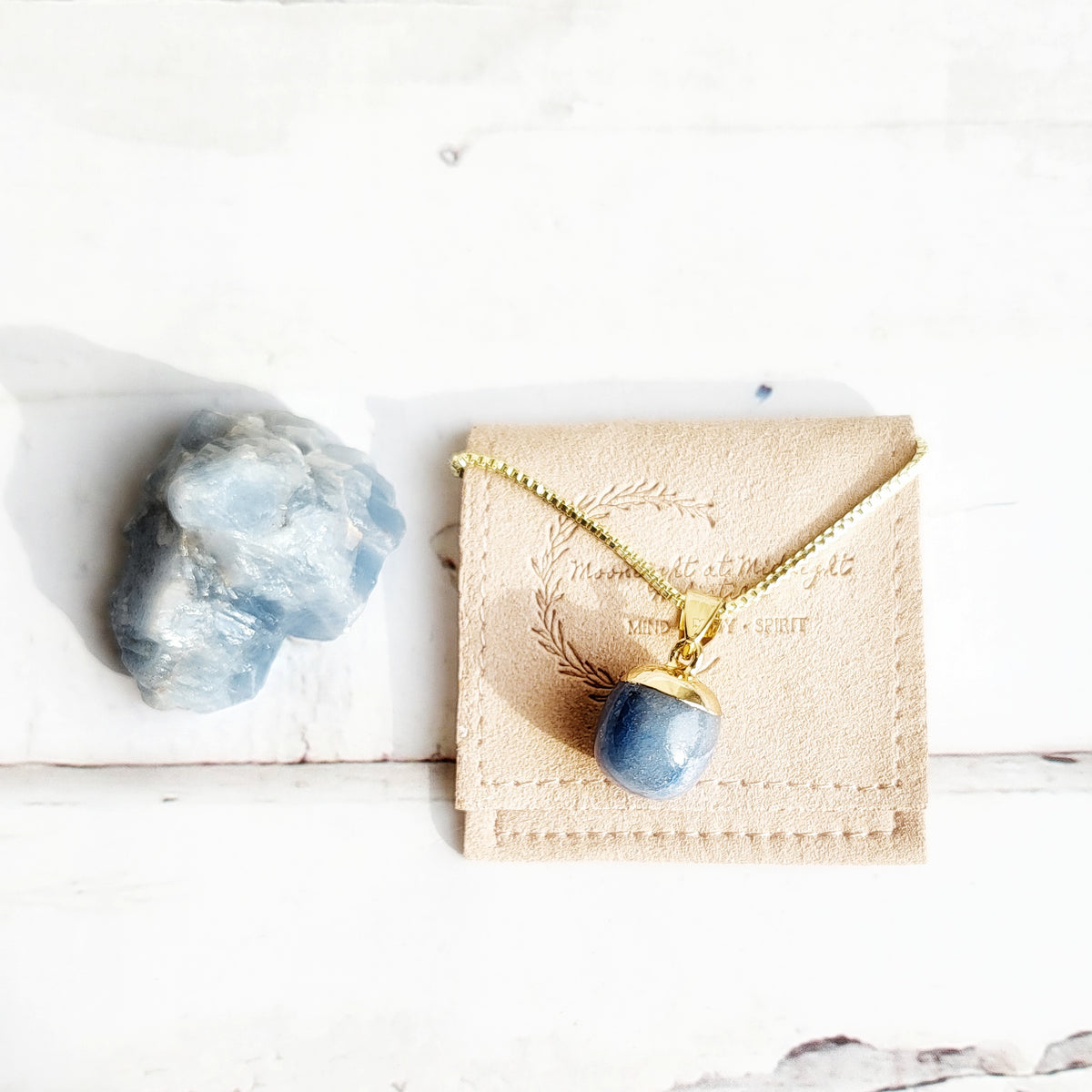 ANGELITE | 14k Gold-Plated Crystal Necklace