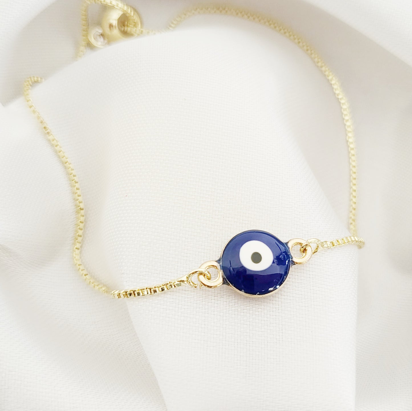 NAZAR | 14k Gold Evil Eye Bracelet for Luck & Protection | Blue Evil Eye Bracelet | Vintage Jewelry | Metaphysical Gift for Empaths