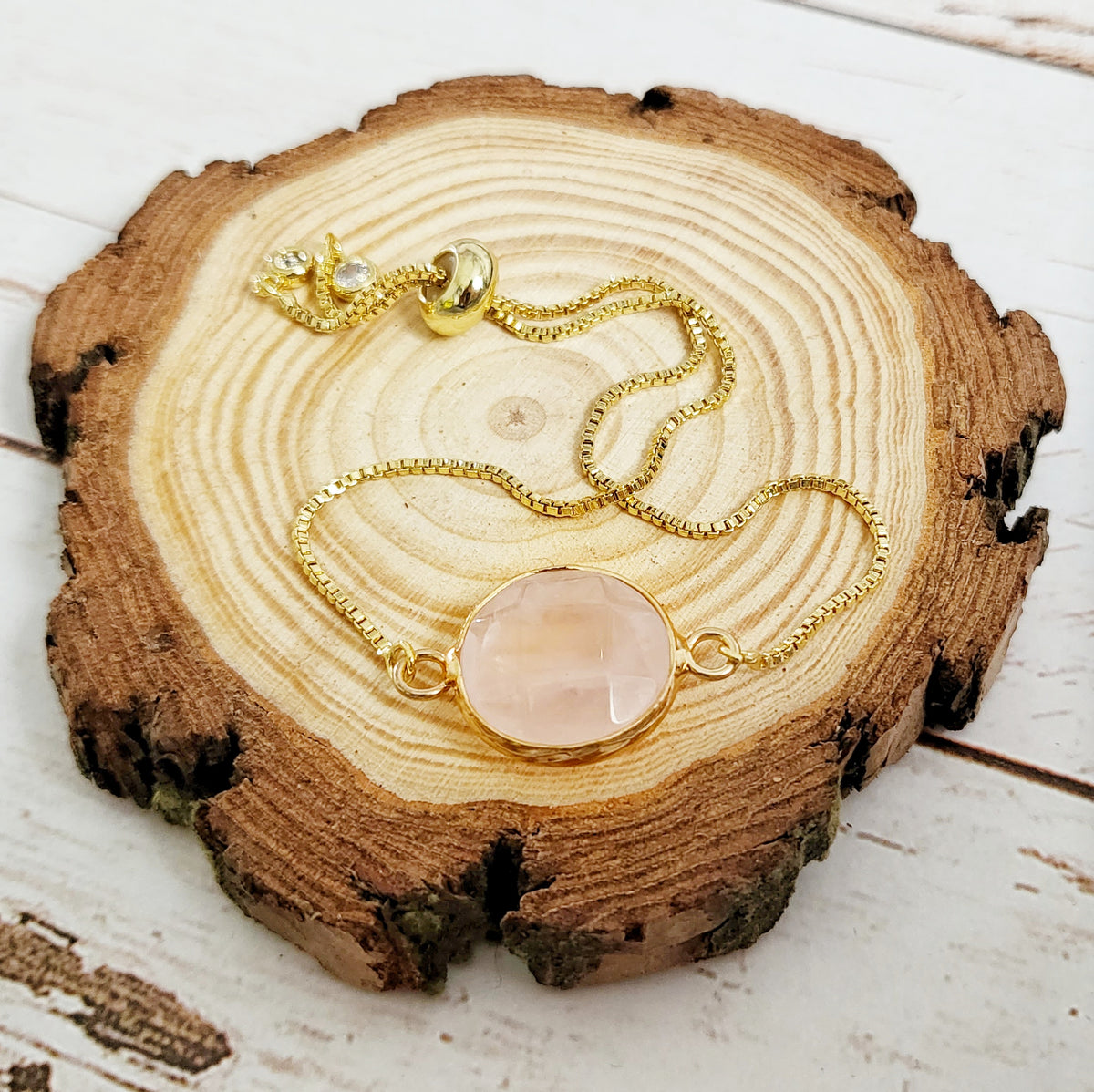 ROSE QUARTZ | 14K Gold Gemstone Bracelet