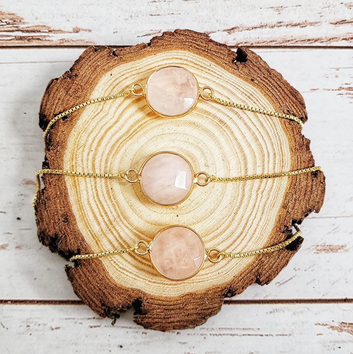 ROSE QUARTZ | 14K Gold Gemstone Bracelet
