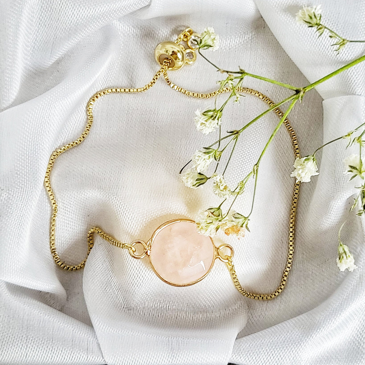 ROSE QUARTZ | 14K Gold Gemstone Bracelet