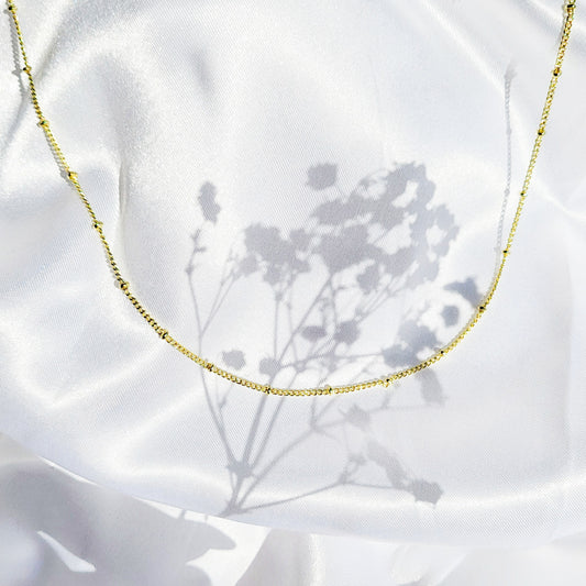 SATELLITE | 14K Gold Satellite Chain Necklace for Layering | Dainty, Minimalist Necklace