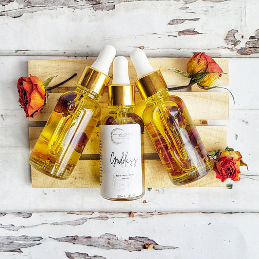 THE GODDESS | Floral Hydrating Face, Hair, and Nail Elixir | Organic, Vegan-Friendly Skin & Hair Care | Rose and Geranium Aromatherapy