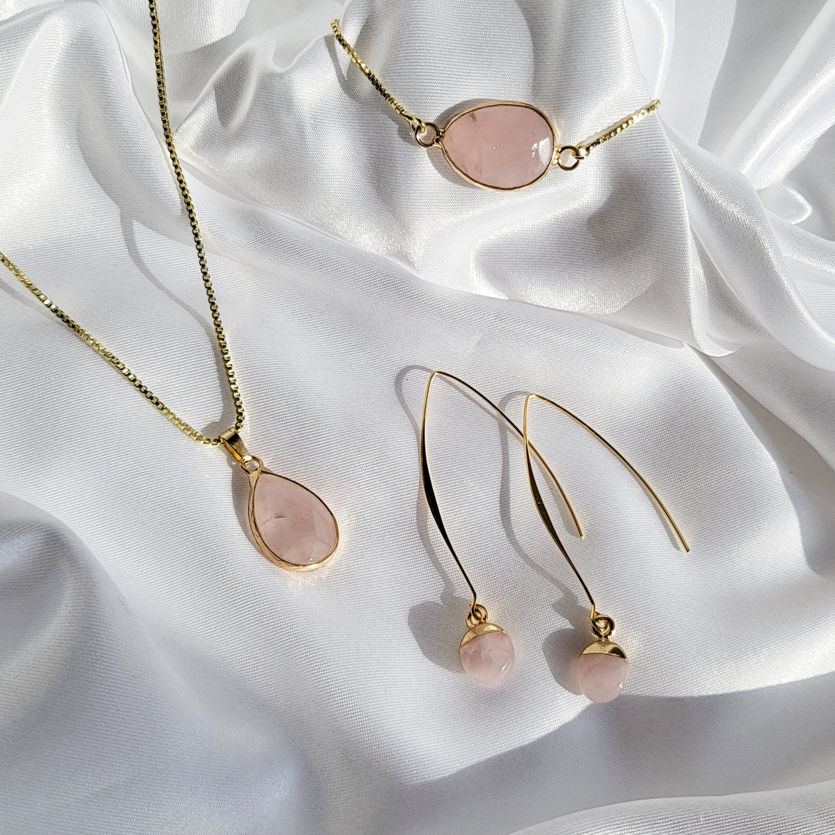 APHRODITE | Rose Quartz Crystal Jewelry Set