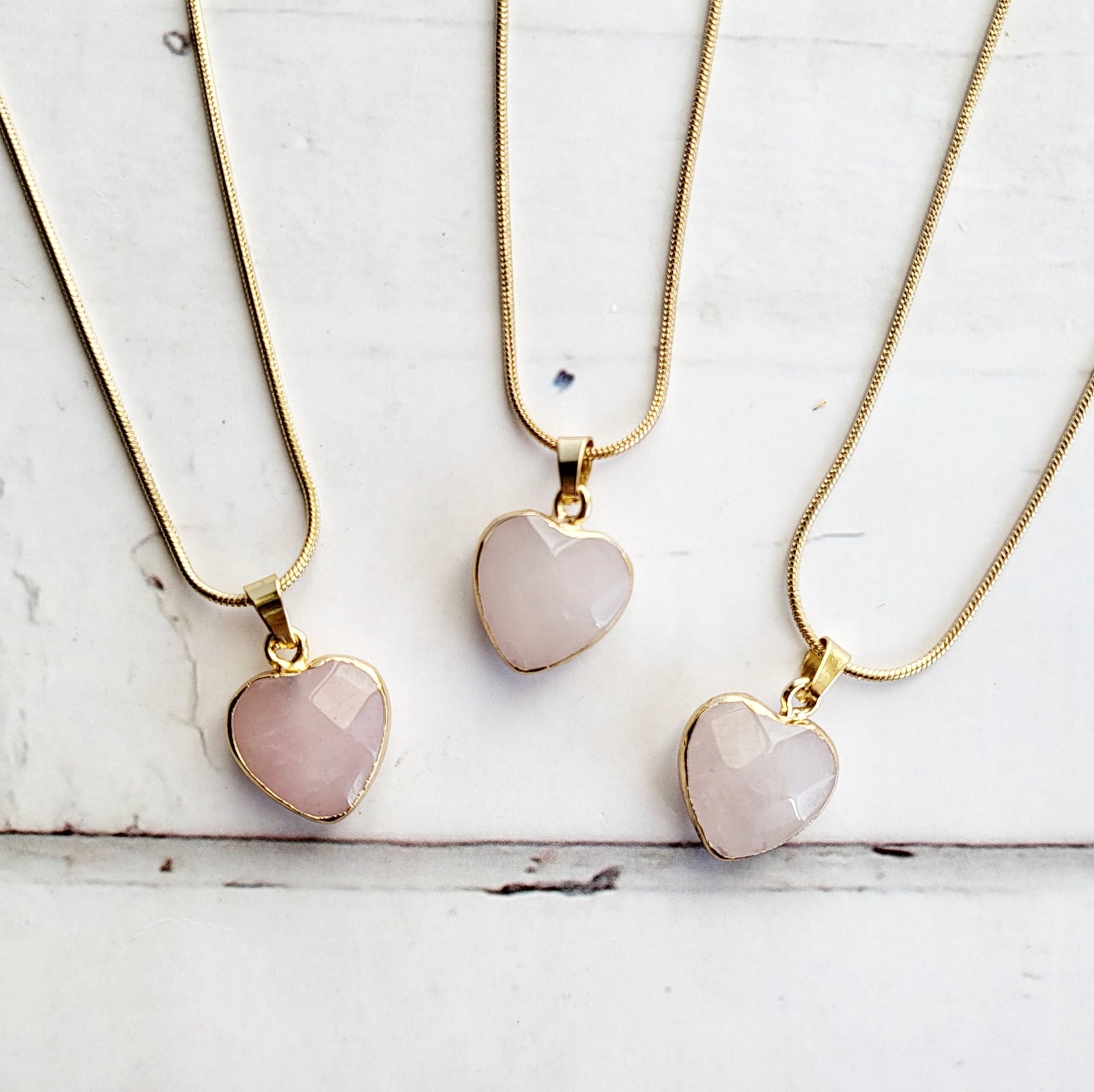 ROSE QUARTZ HEART | 14k Gold Crystal Healing Necklace