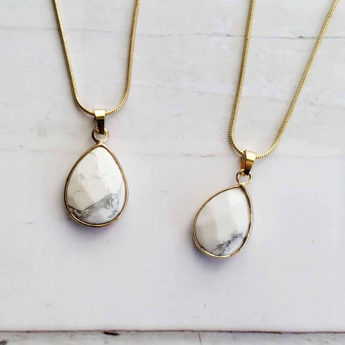 HOWLITE | 14k Gold Gemstone Necklace