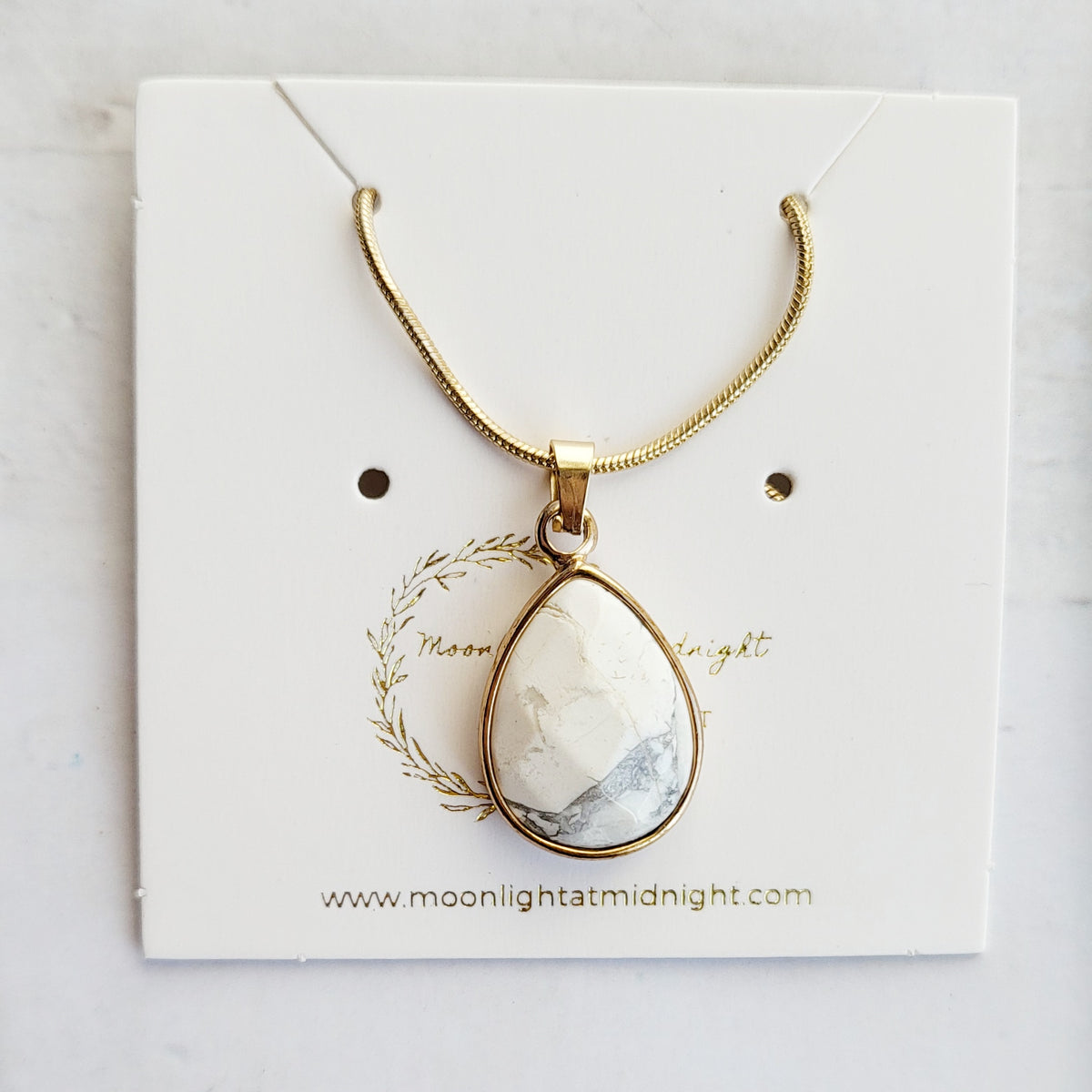 HOWLITE | 14k Gold Gemstone Necklace