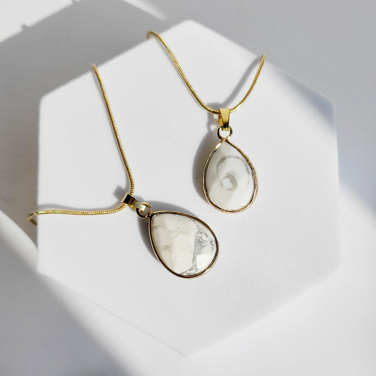 HOWLITE | 14k Gold Gemstone Necklace