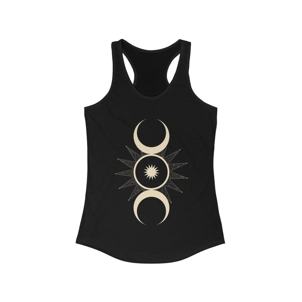 LUNAR | Moon Phase Tank Top | Full Moon Shirt | Moon Lover Gift | Witchy Aesthetic Tank Top | Pagan Racerback Tank