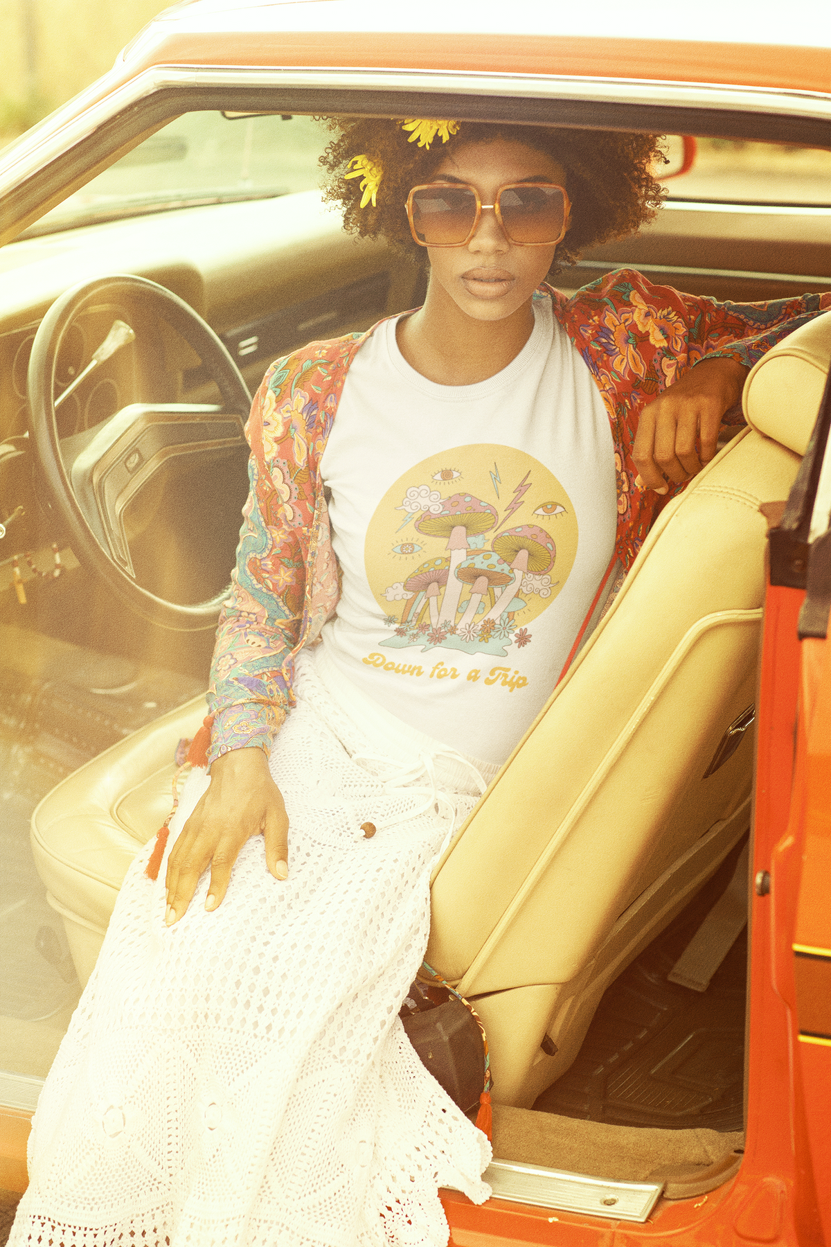 Down For a Trip | Celestial Mushrooms Graphic Tee