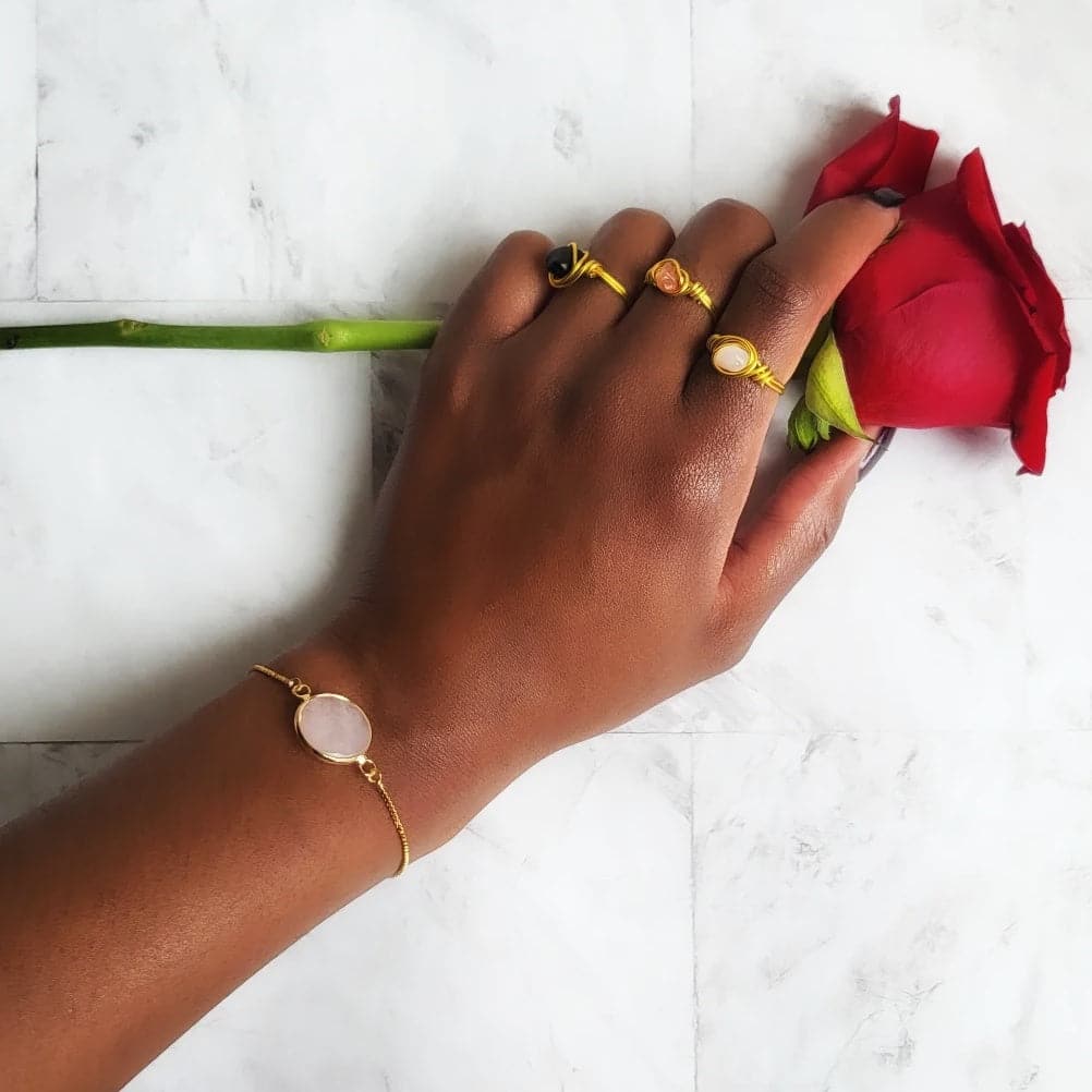 ROSE QUARTZ | 14K Gold Gemstone Bracelet