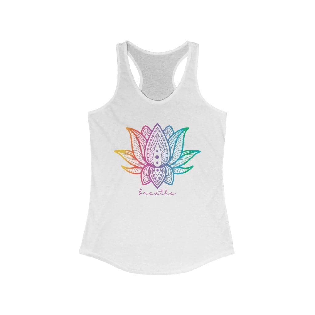 Just Breathe Yoga Tank Top | Rainbow Lotus Tank Top