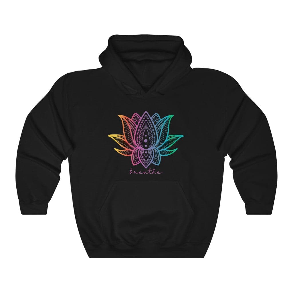 Just Breathe Yoga Hoodie | Rainbow Lotus Pullover