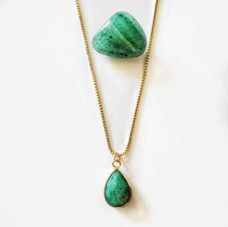 AVENTURINE | 14k Gold Crystal Healing Necklace