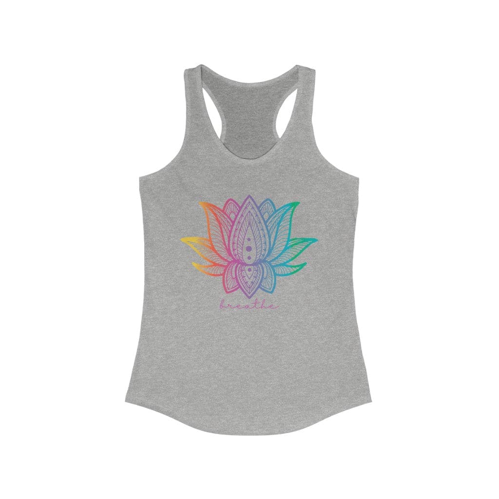 Just Breathe Yoga Tank Top | Rainbow Lotus Tank Top