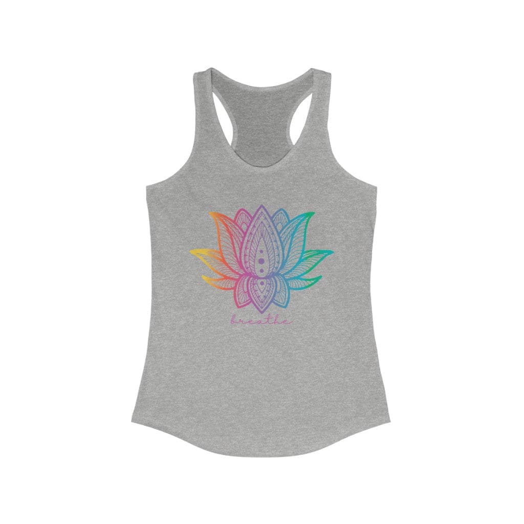 Just Breathe Yoga Tank Top | Rainbow Lotus Tank Top