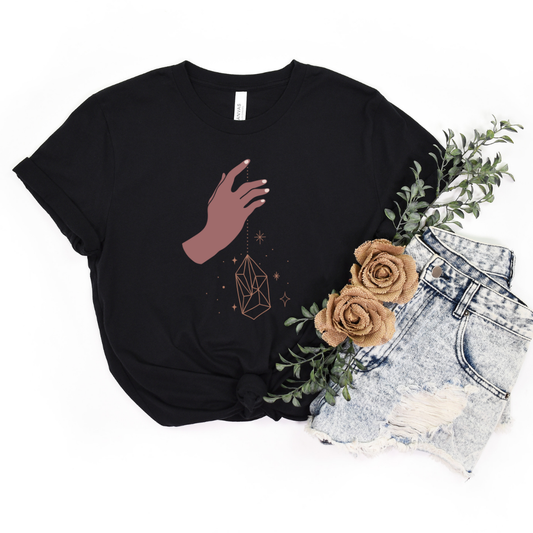 MAGICK Witchy Aesthetic Fitted Tee | Boho Vibes Shirt | Crystal Lover T-Shirt | Gift for Her | Women's Positive Vibes Gift