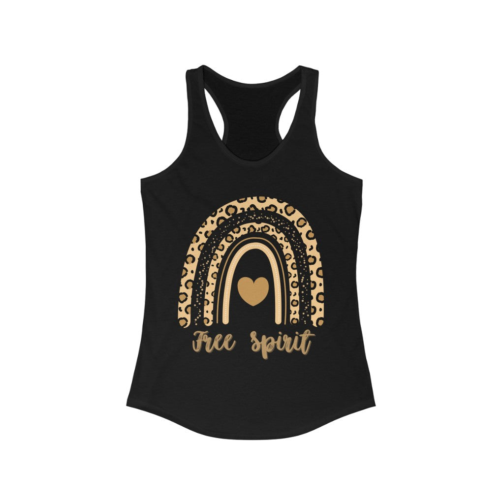 FREE SPIRIT | Leopard Print Boho Rainbow Tank Top