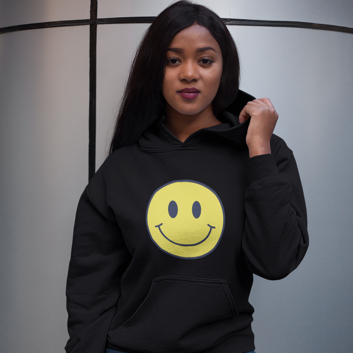 SMILE | 90s Vintage Smile Face Hoodie | 90s Hooded Sweatshirt