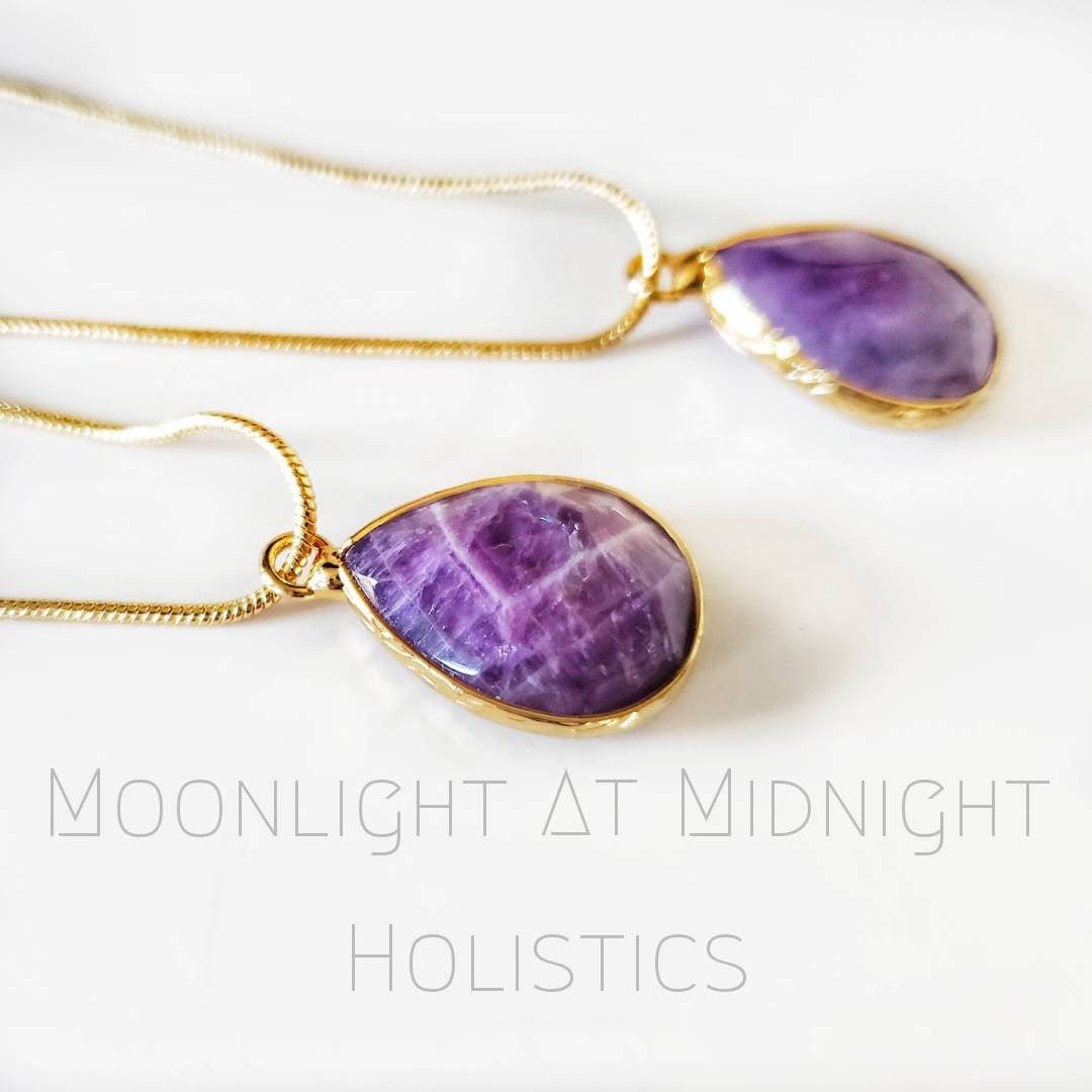 Amethyst, raw amethyst, intuition crystals,, crystal healing, crown chakra healing, minimalist crystal jewelry, 14k gold crystal necklace, witchy jewelry, witchy necklace, intention crystals, manifestation crystal, abundance crystals